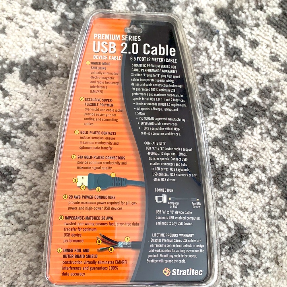 USB 2.0 High speed printer cable - Picture 2 of 2
